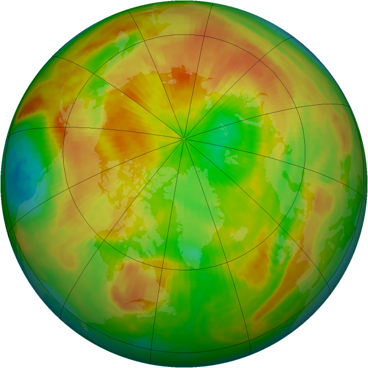 Arctic ozone map for 31 March 2000